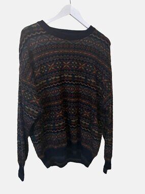 Vintage Magnificio Florence Made in Italy Geometric Knit Sweater XL